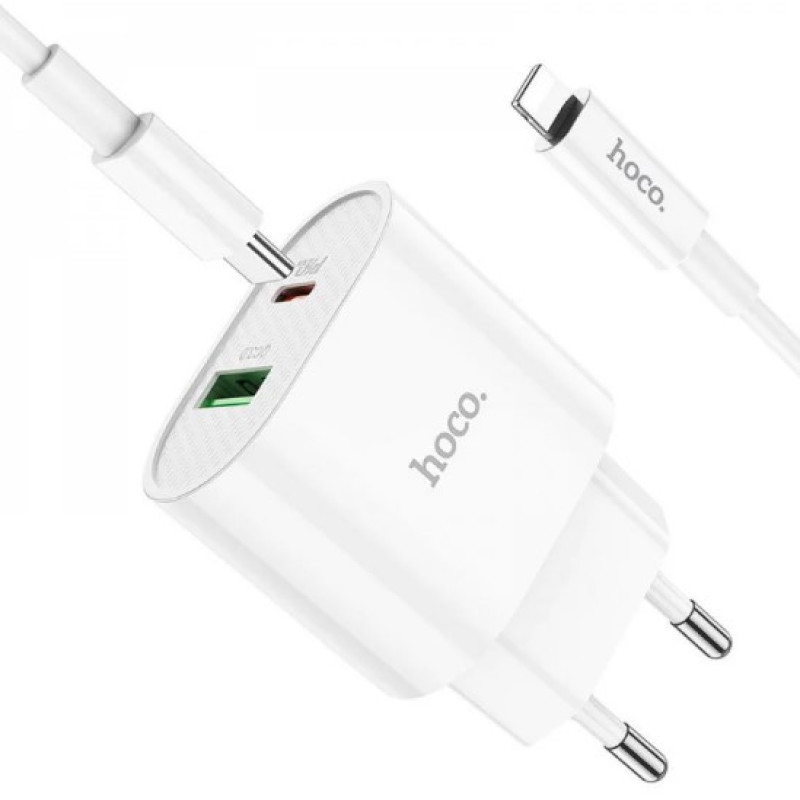 Зарядний пристрій Hoco C95A PD20W + QC3.0 Type-C to Lightning