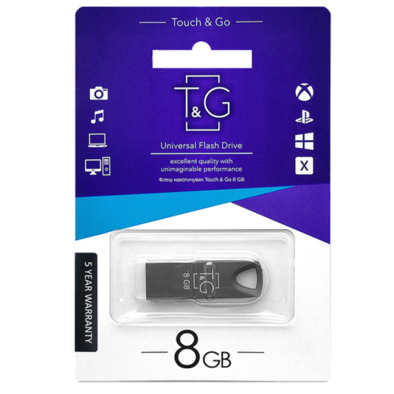 USB Flash T&G TG117 8Gb 2.0 Металл Черный