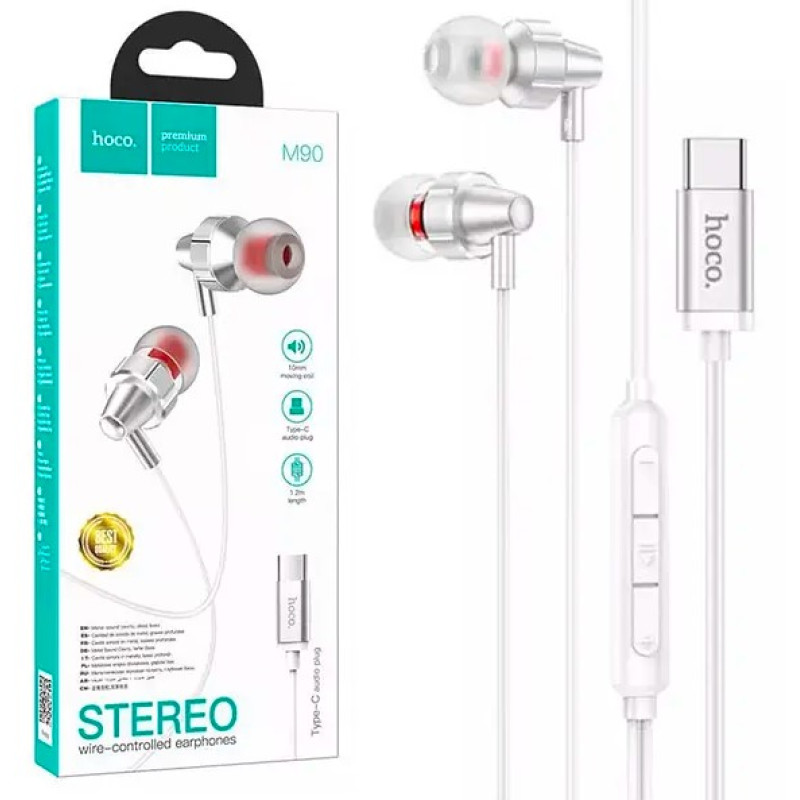 Навушники з мікрофоном Hoco M90 Type C White