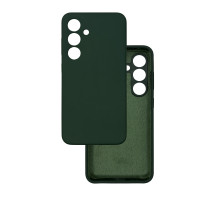 Чехол накладка Silicone Cover Soft Touch ЗК Samsung S24 / S25 темно-зеленый