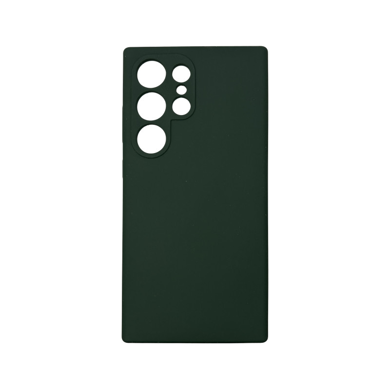 Чехол накладка Silicone Cover Soft Touch ЗК Samsung S24 Ultra темно-зеленый