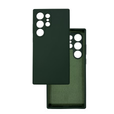 Чохол накладка Silicone Cover Soft Touch ЗК Samsung S24 Ultra темно-зелений