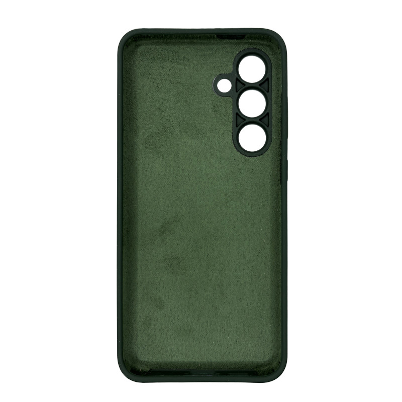 Чехол накладка Silicone Cover Soft Touch ЗК Samsung S24FE Темно-зеленый
