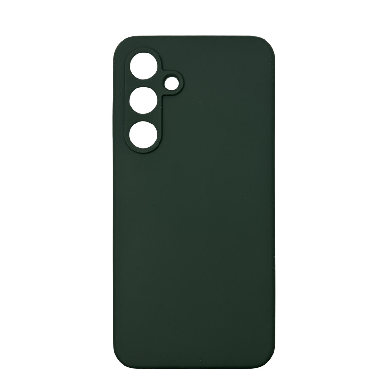 Чехол накладка Silicone Cover Soft Touch ЗК Samsung S24FE Темно-зеленый