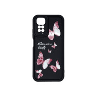 Чехол накладка Shock Sides Resistant With Image Xiaomi Redmi Note 11 / Note 11s 4G Черный Бабочки