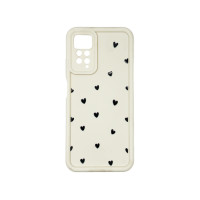 Чохол накладка Shock Sides Resistant With Image для Xiaomi Redmi 11 Pro / Note 12 Pro 4G / Poco X4 Pro NFC Бежевий, із сердечками