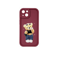 Чохол накладка Shock Sides Resistant With Image iPhone 15 Бордо Міша
