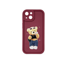 Чехол накладка Shock Sides Resistant With Image iPhone 15 Бордо Миша