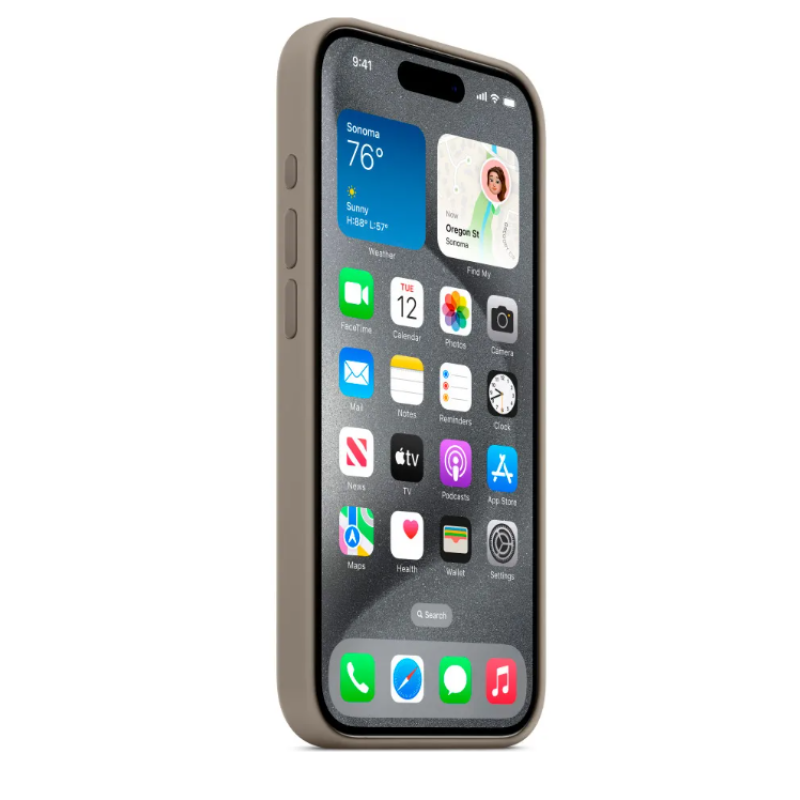 Чохол Silicone Case Original with MagSafe з анімацією iPhone 15 Pro Max Сірий (Clay)