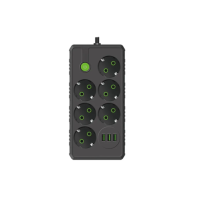 Подовжувач UA Power F17U на 6 розеток + 3USB 6м Black