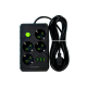 Удлинитель UA Power F15U на 4 розетки + 3USB 6м Black