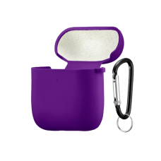 Чехол футляр для наушников AirPods 1/2 с микрофиброй Фиолетовый (Dark Violet)