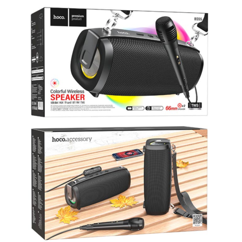 Портативна колонка портативна Hoco BS55 Gallant outdoor BT speaker Чорна