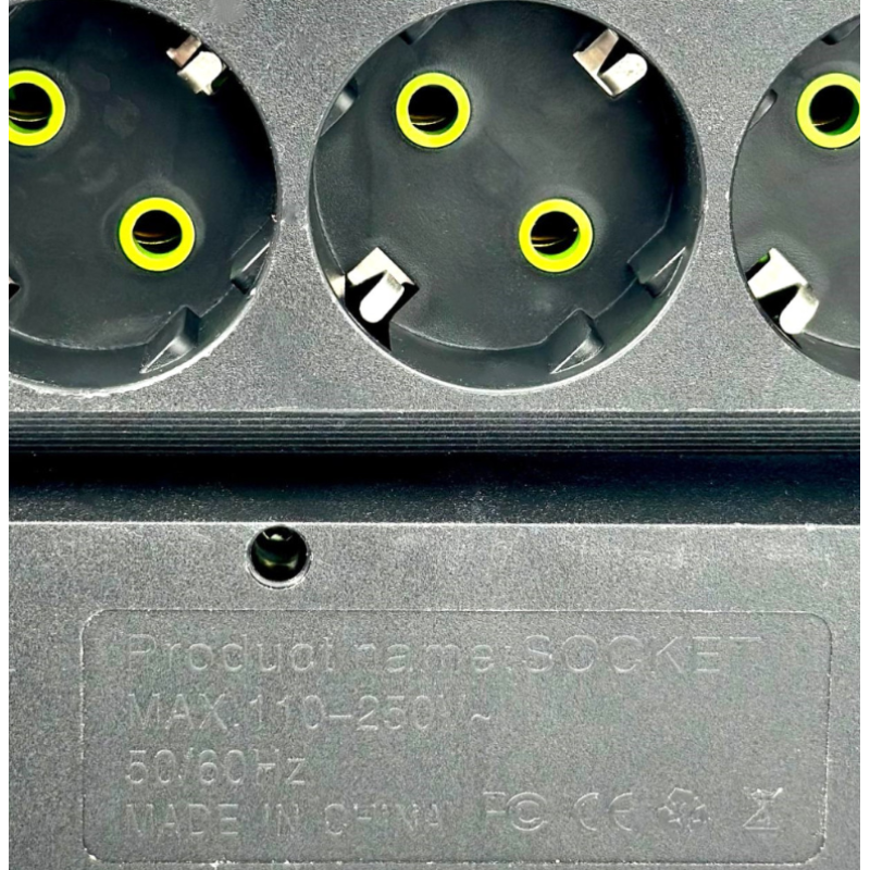 Подовжувач UA Power F03U на 3 розетки + 3USB 2м Black