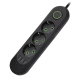 Подовжувач UA Power F03U на 3 розетки + 3USB 2м Black