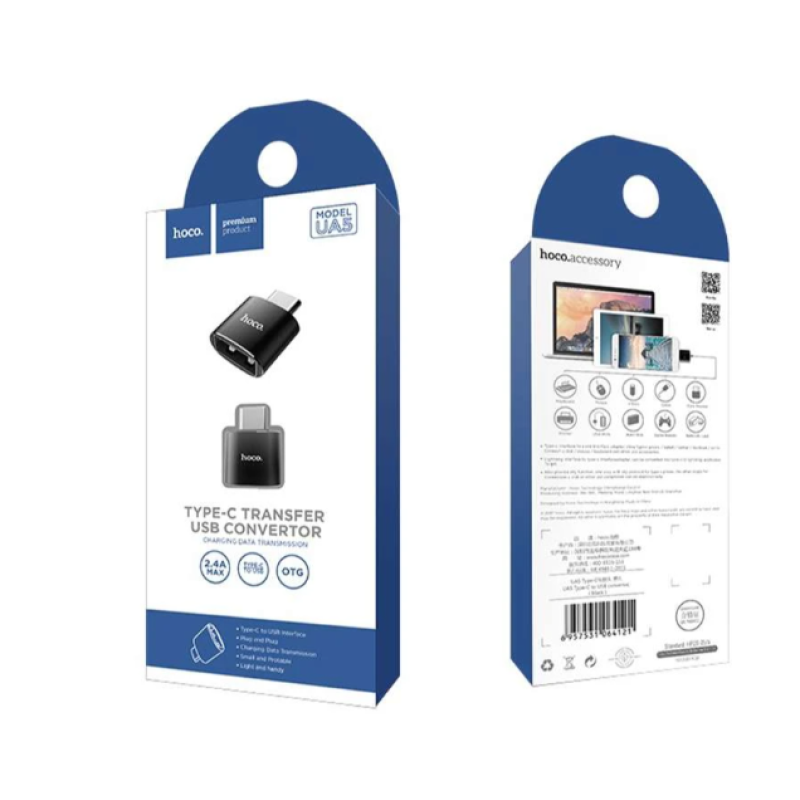Перехідник адаптер USB-A to USB-C Hoco UA5