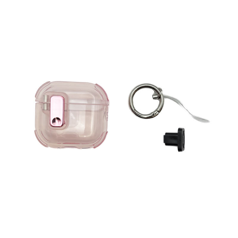 Чохол футляр для навушників AirPods 4 Plastic Lock Pink