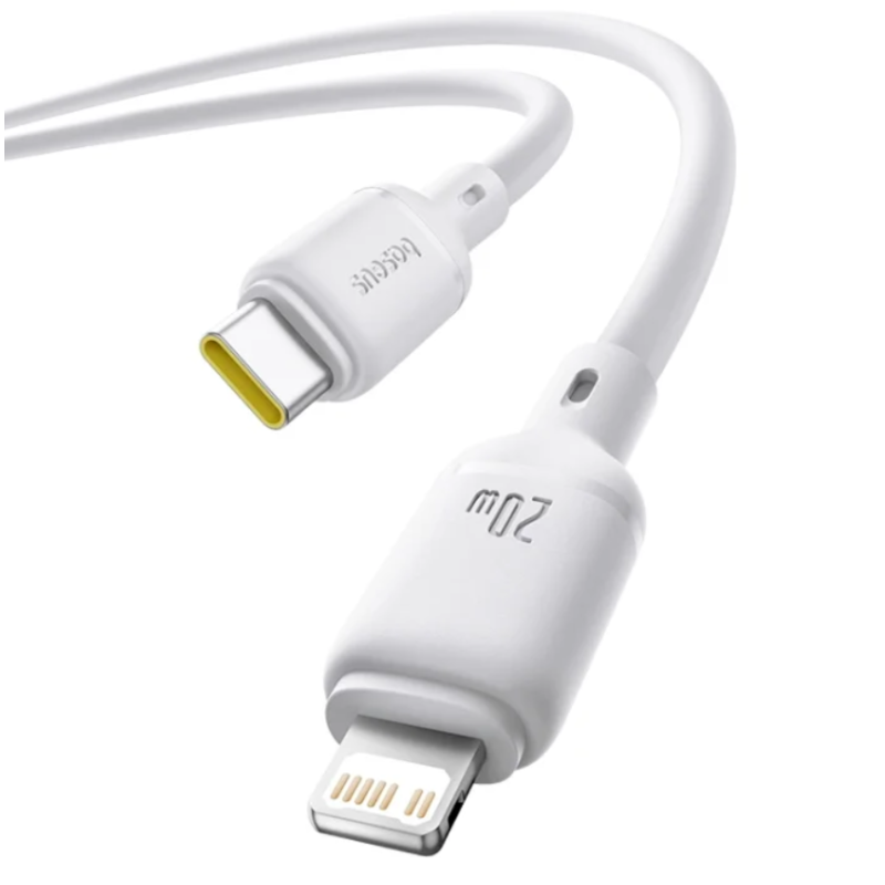 Кабель USB-C to Lightning Baseus Silky Series PD 20W 1m Білий