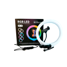 Кольцевая светодиодная Led Лампа Diamond 26см 3D-26 RGB 10inch с креплением для телефона