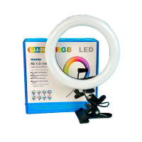Кольцевая светодиодная Led Лампа Mini LJJ-20 RGB 8inch на прищепке с креплением для телефона