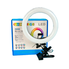 Кольцевая светодиодная Led Лампа Mini LJJ-20 RGB 8inch на прищепке с креплением для телефона