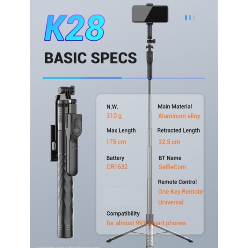 Монопод (трипод) K28 Button Bluetooth / Dual Light(1.75m)