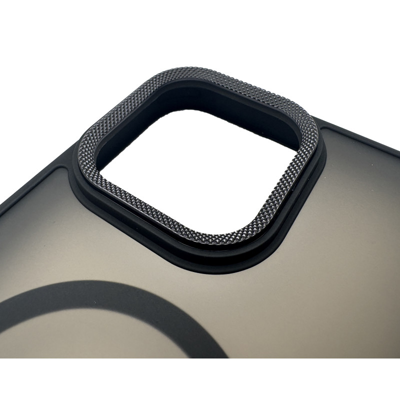 Чехол накладка Matte Corrugated Camera with MagSafe iPhone 16 Pro Max Черный