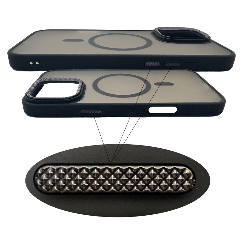 Чехол накладка Matte Corrugated Camera with MagSafe iPhone 16 Pro Max Черный