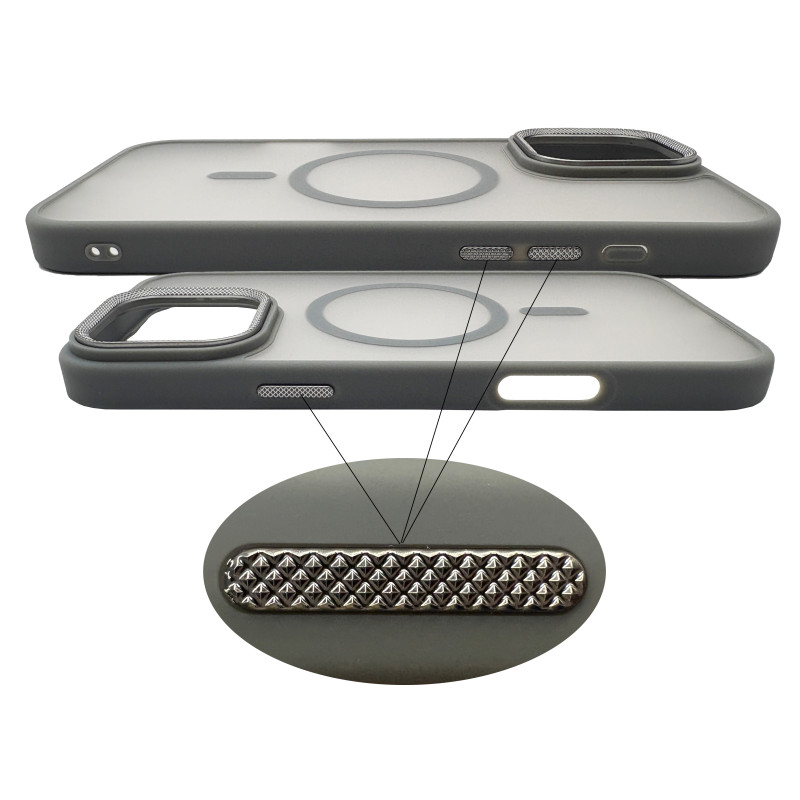 Чохол накладка Matte Corrugated Camera with MagSafe iPhone 16 Pro Max Сірий