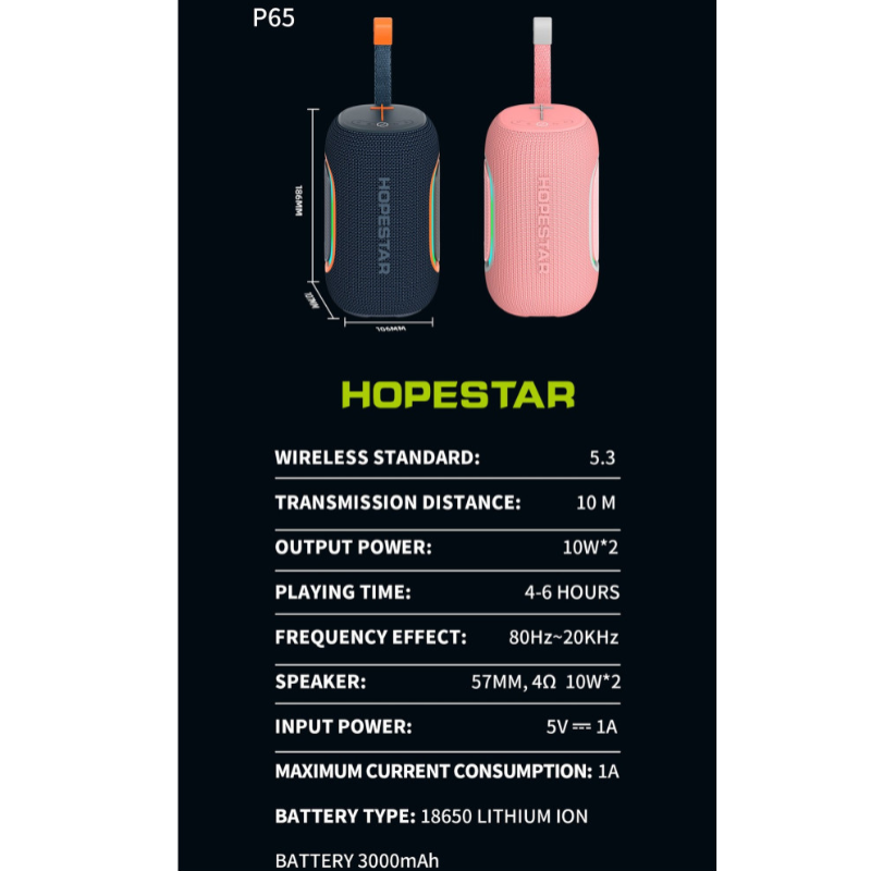 Портативна колонка Hopestar P65
