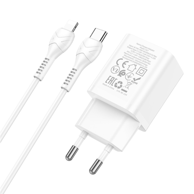 Зарядное устройство Hoco N27 Innovative 20W (type C) +кабель Type C to Lighting