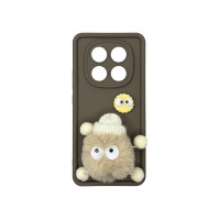 Чохол накладка Pretty Things Case Xiaomi Redmi Note 14 Pro 4G Brown Fluffy White