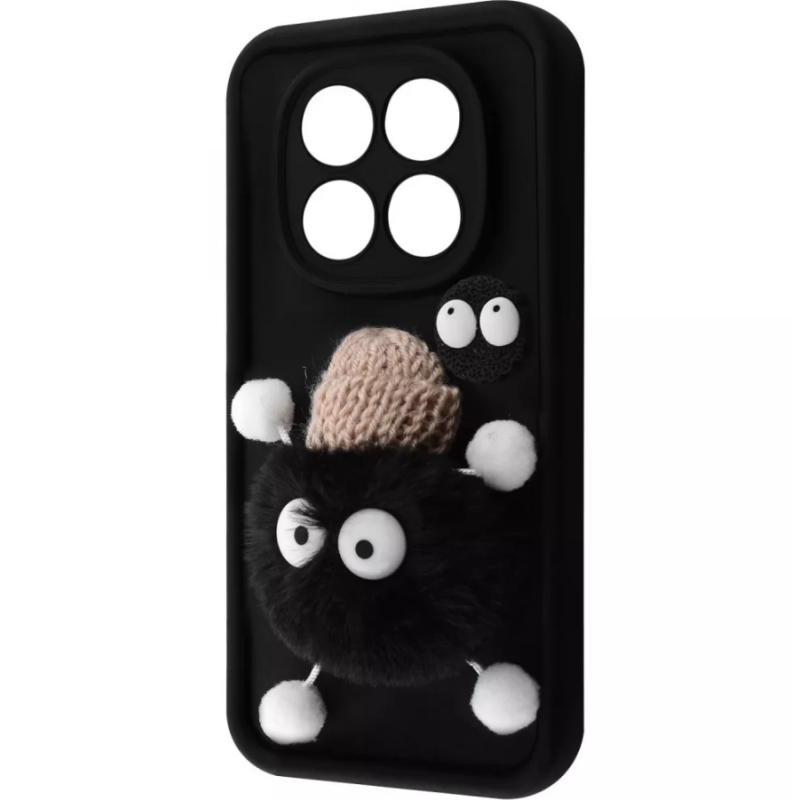 Чохол накладка Pretty Things Case Xiaomi Redmi Note 14 Pro 4G Black Fluffy