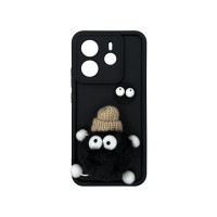 Чехол накладка Pretty Things Case Xiaomi Redmi Note 14 4G Black Fluffy