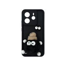 Чехол накладка Pretty Things Case Xiaomi Redmi Note 14 4G Black Fluffy