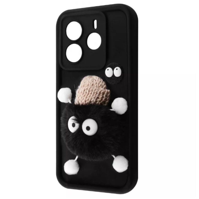 Чохол накладка Pretty Things Case Xiaomi Redmi Note 14 4G Black Fluffy