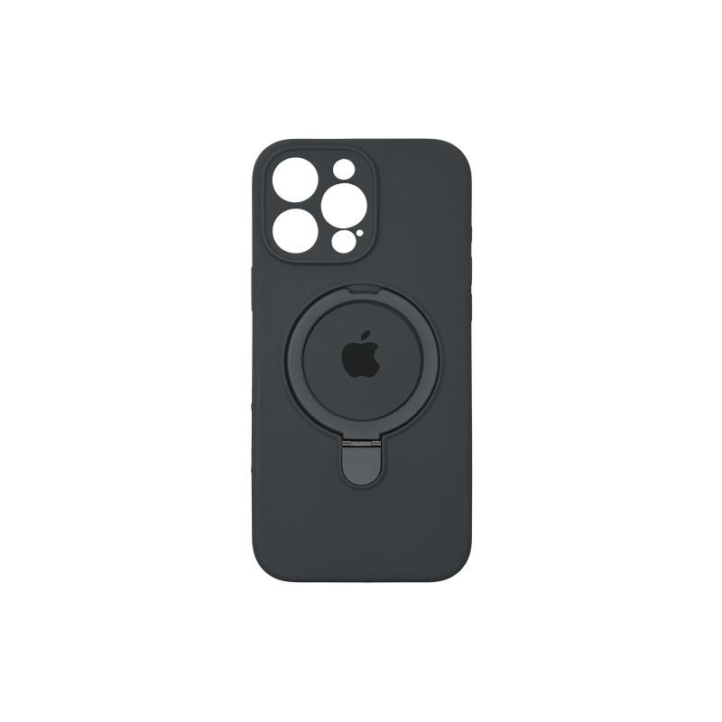 Чехол накладка Silicone Case with Ring Stand iPhone 16 Pro Max Dark Grey