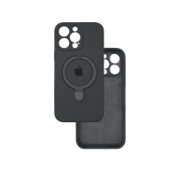 Чехол накладка Silicone Case with Ring Stand iPhone 16 Pro Max Dark Grey