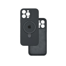 Чехол накладка Silicone Case with Ring Stand iPhone 16 Pro Max Dark Grey