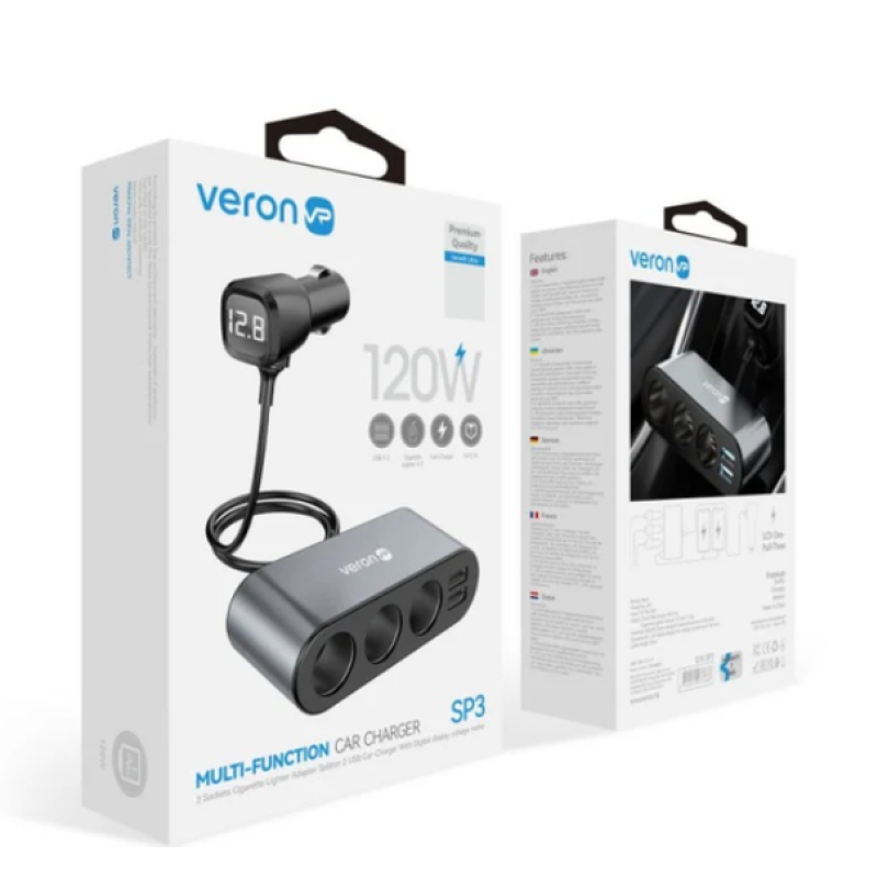 АЗУ Разветвитель Veron SP3 120W 3.1А