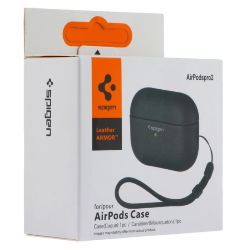 Чохол-футляр для навушників AirPods Pro2 Spigen Ring Leather Armor Green