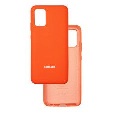 Чехол накладка Silicone Case Samsung A02s / M02s Оранжевый