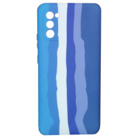 Чехол накладка Silicone Case Samsung A02s / M02s Rainbow синий