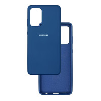 Чехол накладка Silicone Case Samsung A72 Темно-синий