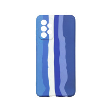 Чехол накладка Silicone Case Samsung A52 Rainbow Синий