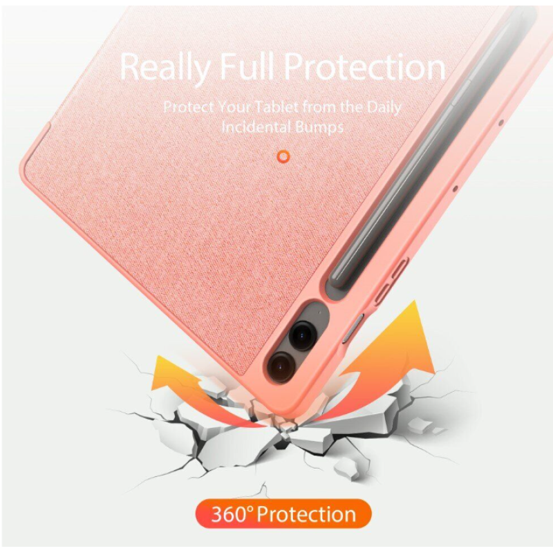 Чохол Dux Ducis Domo для Samsung Tab S10 Plus/S9 Plus/Tab S9 FE Plus with S Pen Holder Auto Sleep Pink