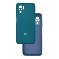 Чехол накладка Silicone Case Xiaomi Redmi Note 10 (4G) / 10S / Poco M5s Сине-зеленый