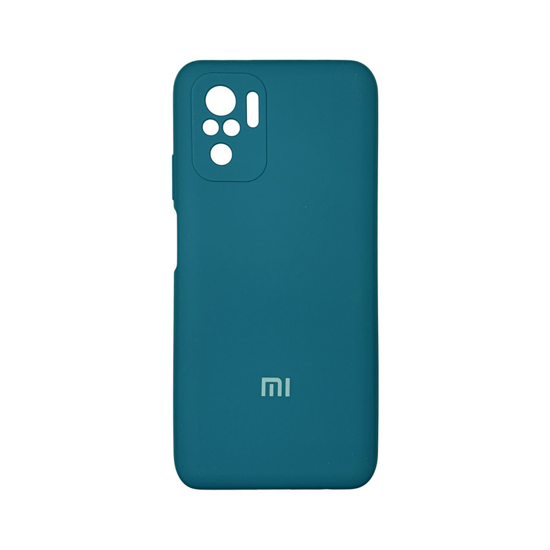 Чехол накладка Silicone Case Xiaomi Redmi Note 10 (4G) / 10S / Poco M5s Сине-зеленый