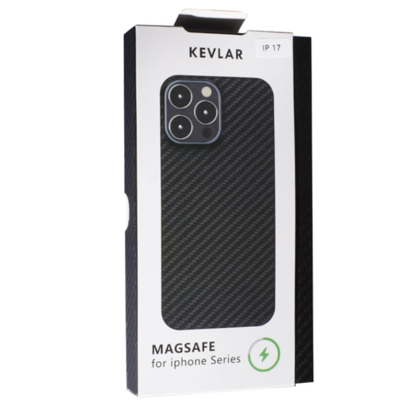 Чехол накладка Kevlar Carbon with MagSafe Apple iPhone 17 Black
