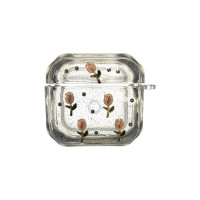 Чохол футляр для навушників AirPods 4 Shiny Crystal Flowers